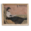 Woman Book Reading Painting Library Wall Art