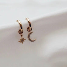 Load image into Gallery viewer, CELESTIAL STAR AND MOON HOOPS