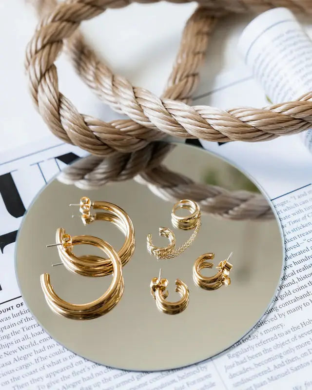 Tiny Tube Dangle Earrings Hoops