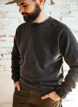 Load image into Gallery viewer, Washed Hemp Crewneck Sweatshirt: Vintage Black - Unisex