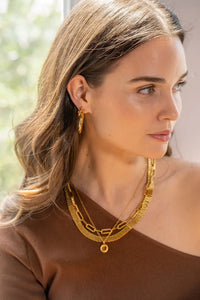 Tiny Tube Dangle Earrings Hoops