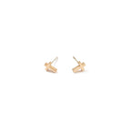 24K Gold Dainty Cross Studs