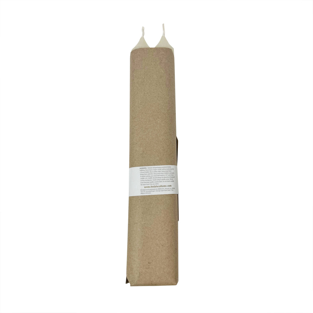 Ivory Ridged Taper Candles (Set of 2)