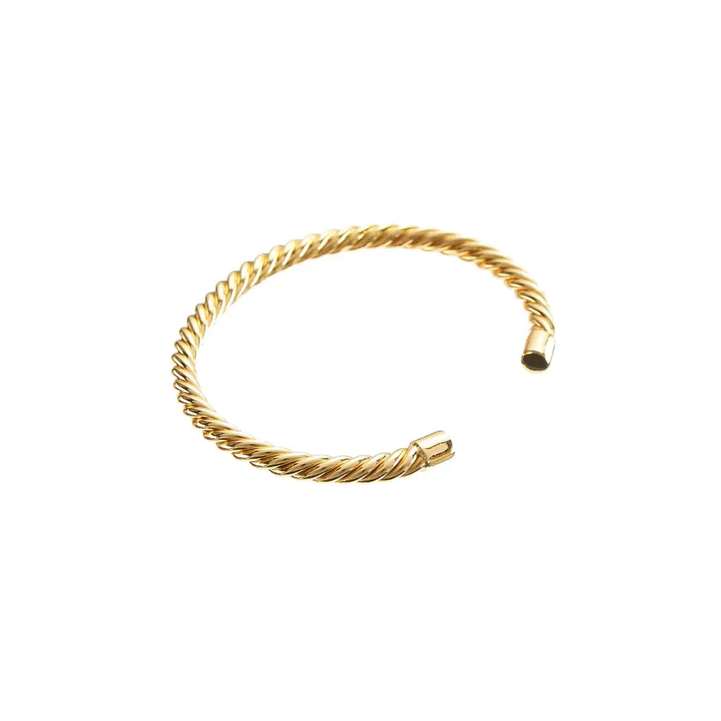 24K Gold Twisted Bangle