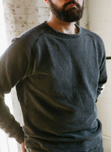 Load image into Gallery viewer, Washed Hemp Crewneck Sweatshirt: Vintage Black - Unisex