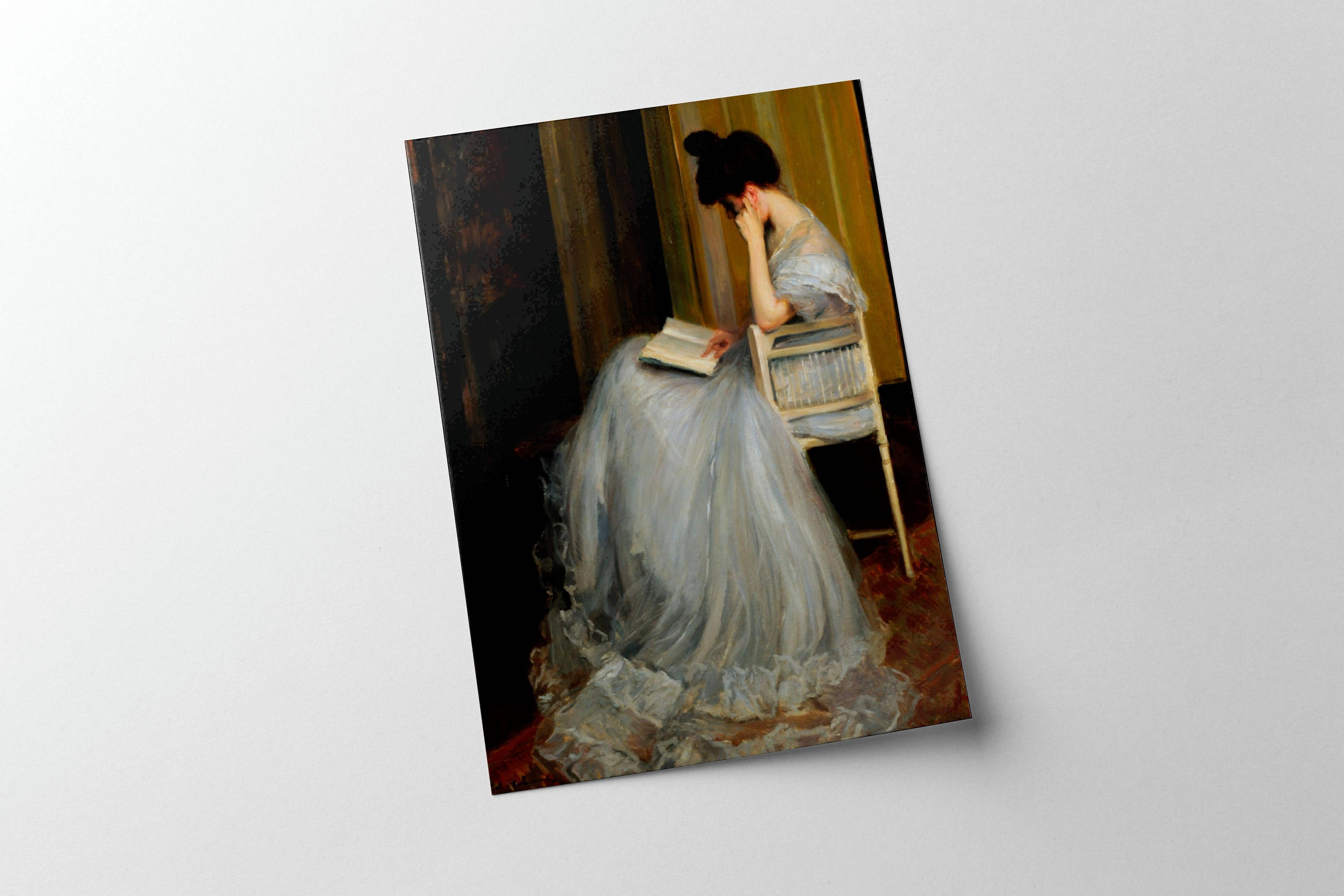 Vintage Portrait Woman Reading Print