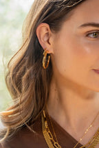 Tiny Tube Dangle Earrings Hoops