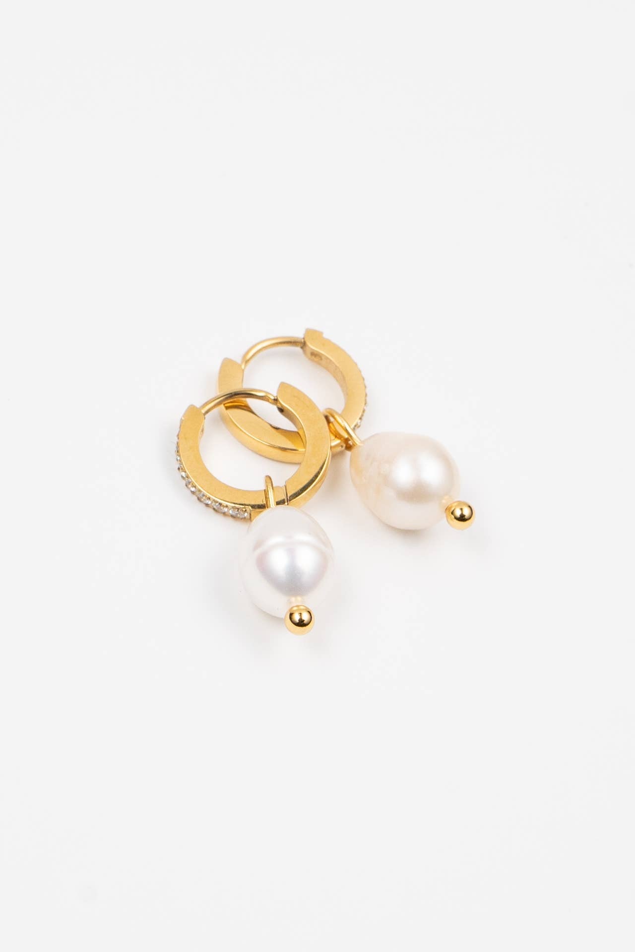 Cz Pearl Drop Huggies