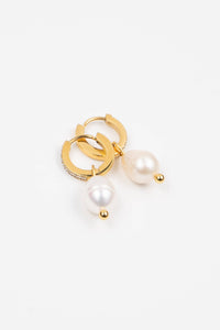 Cz Pearl Drop Huggies