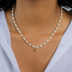 Waterproof White Shell Necklace with Puffy Heart