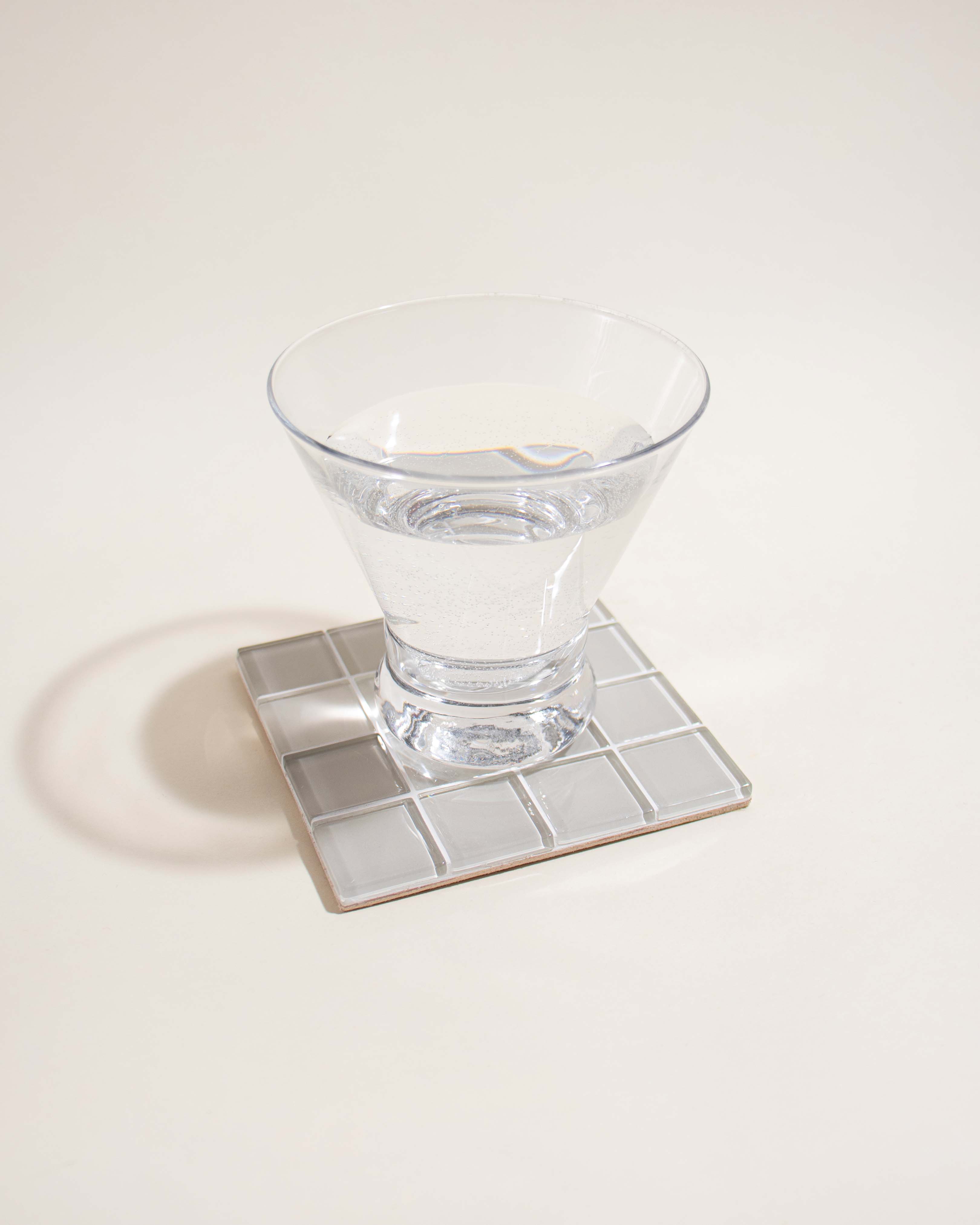 GLASS TILE COASTER - Beige Canvas