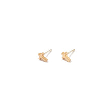 Load image into Gallery viewer, 24K Gold Dainty Cross Studs