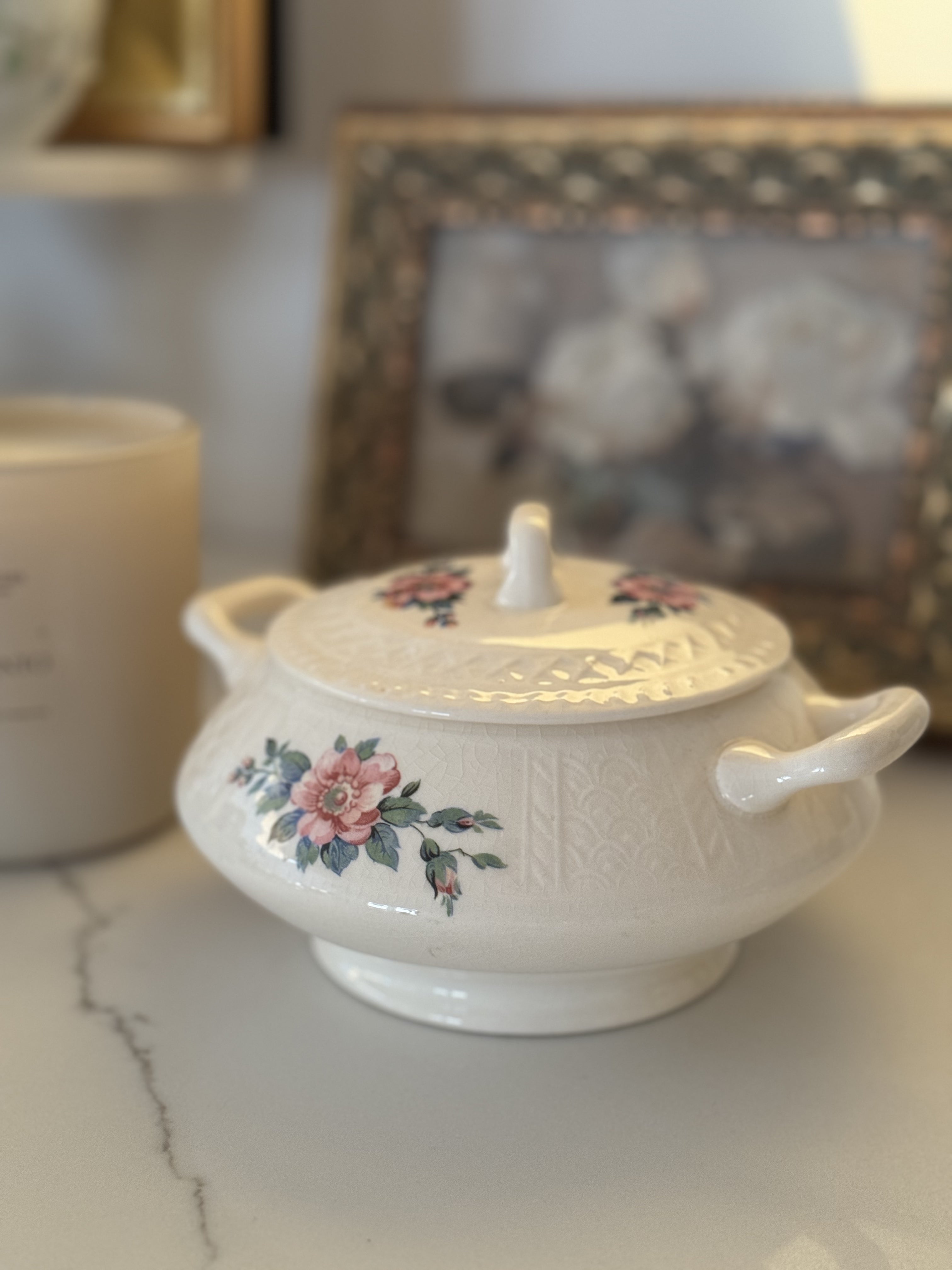 Vintage Porcelain bowl with lid