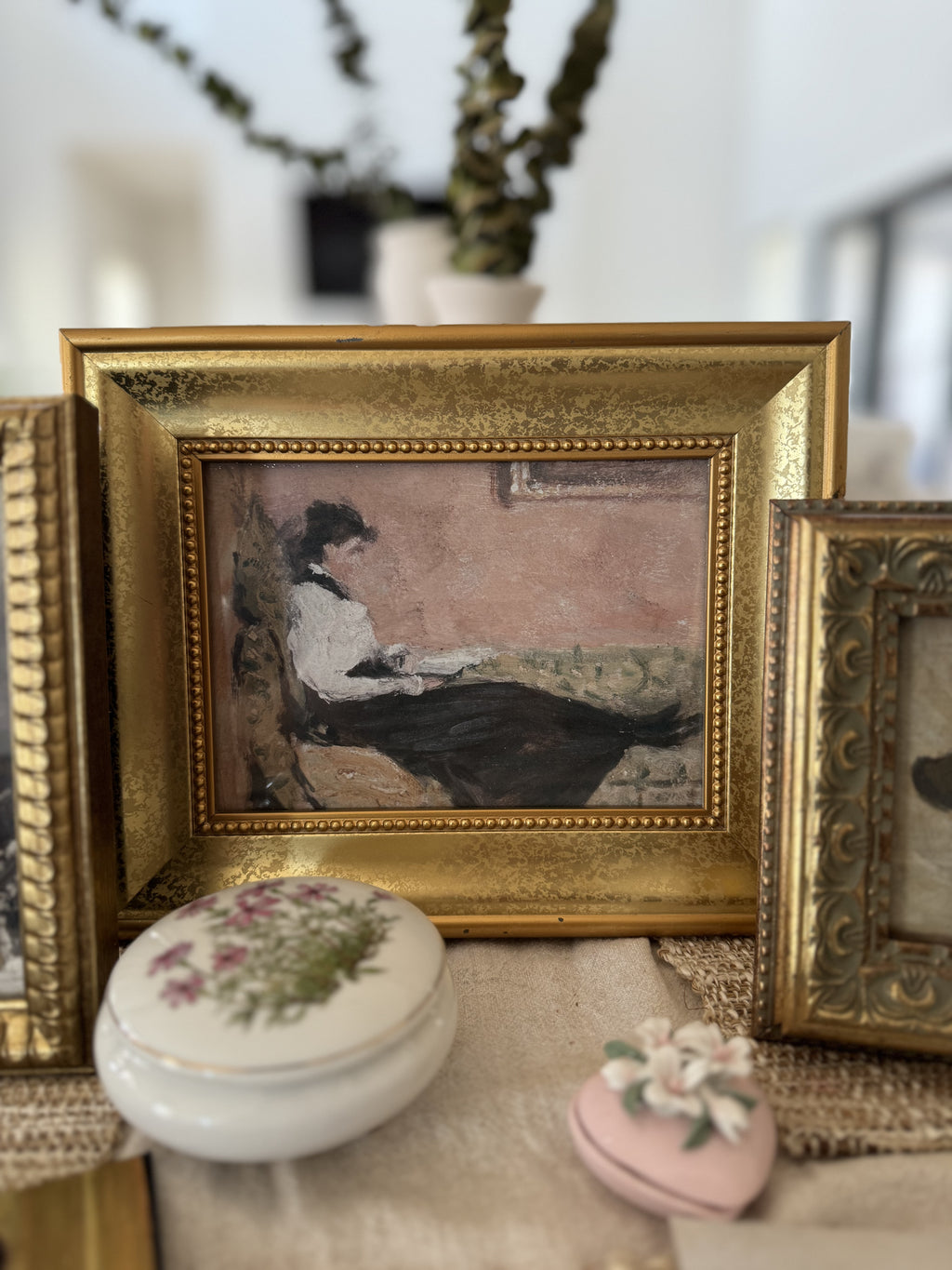 Woman Book Reading Painting Library Wall Art