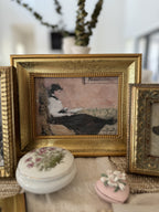 Woman Book Reading Painting Library Wall Art