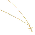 Waterproof Gold Diamond Cross Pendant Necklace