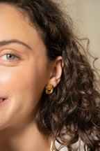 18k Gold Looped Duo Studs