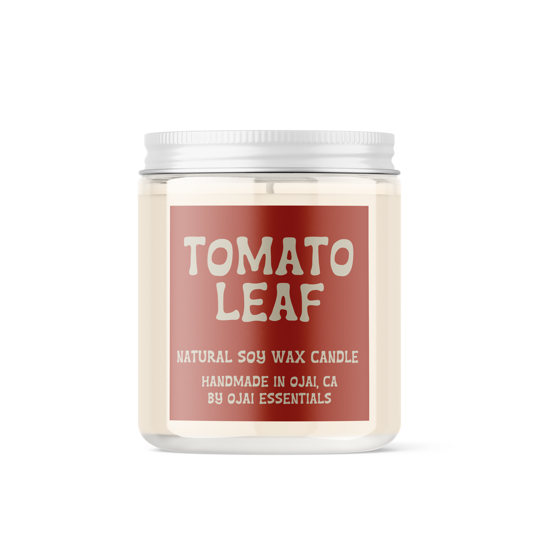 Tomato Leaf Candle | Natural Soy Wax | Glass Jar