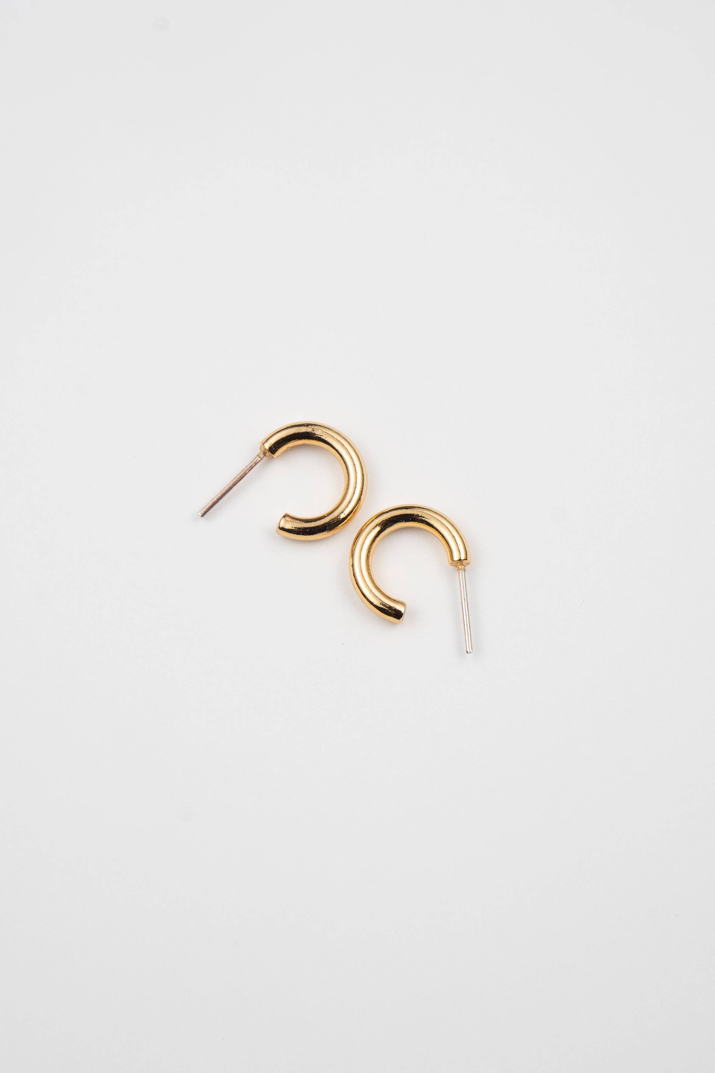 Tiny Tube Dangle Earrings Hoops