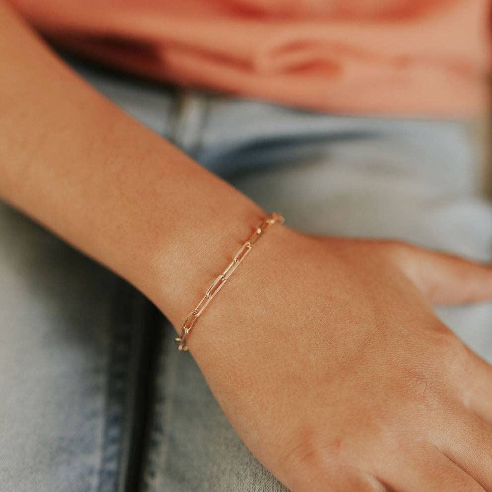 *Littles* Madeline Gold Filled Paperclip Bracelet 6"