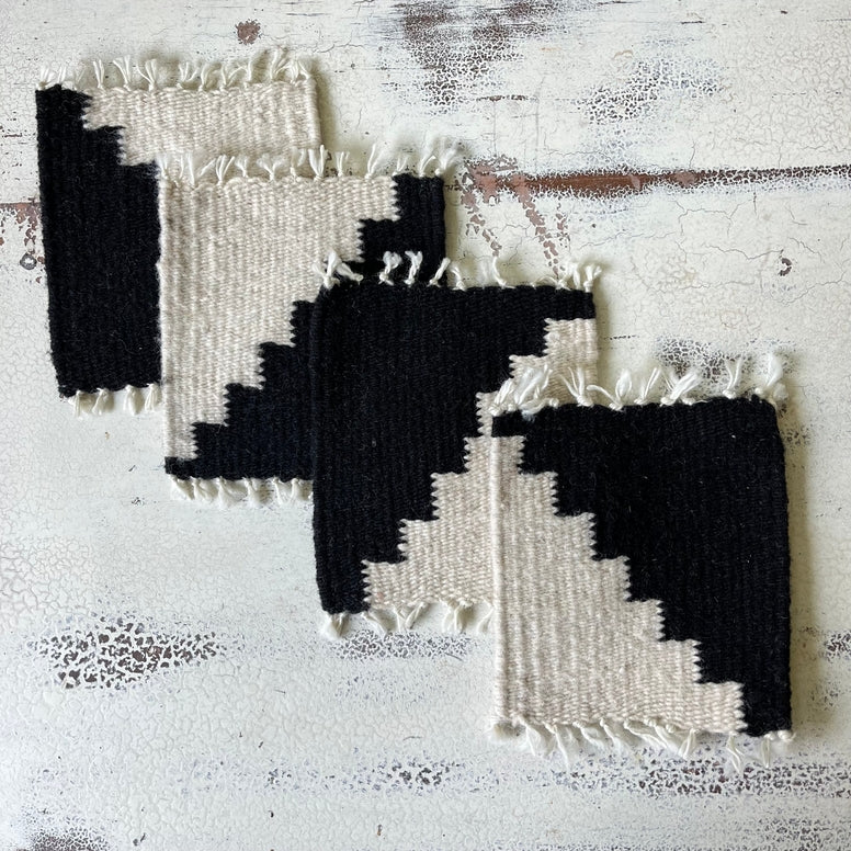 Handwoven Cascada Coasters Black