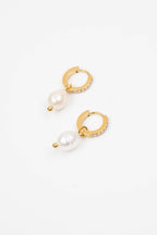 Cz Pearl Drop Huggies