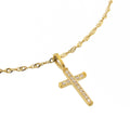 Waterproof Gold Diamond Cross Pendant Necklace