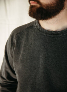 Washed Hemp Crewneck Sweatshirt: Vintage Black - Unisex