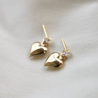 PUFF HEART AND CZ STUD