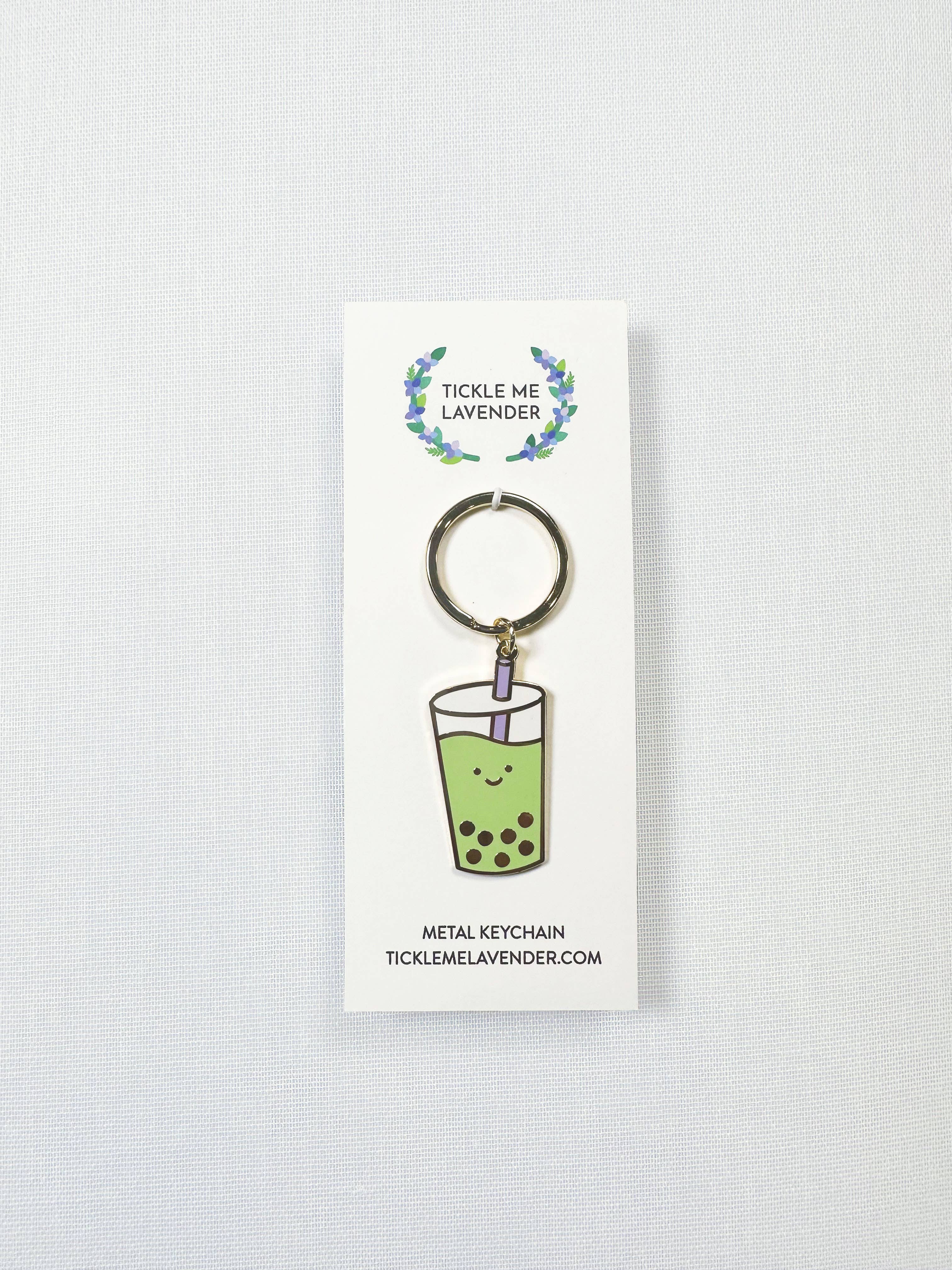 Matcha Boba Gold Keychain