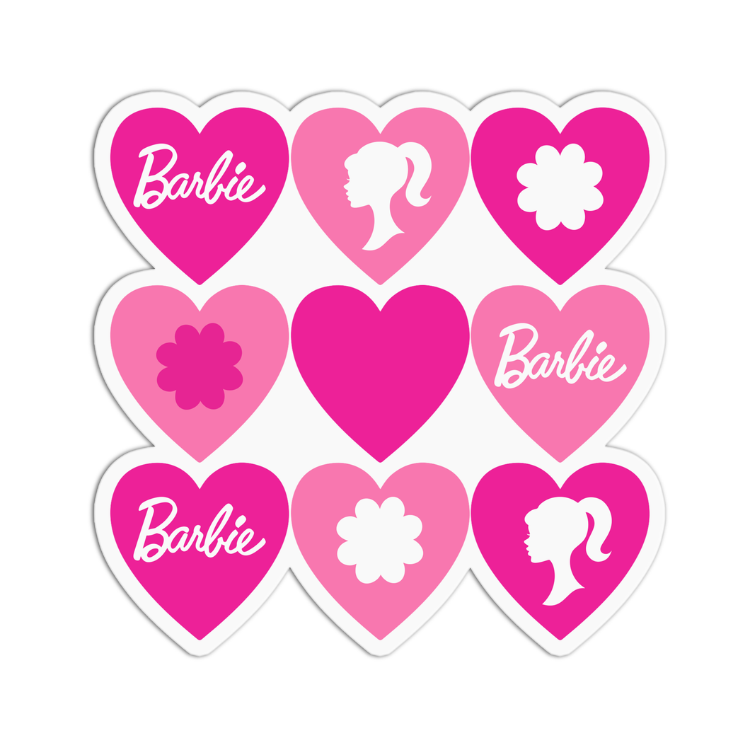 Barbie Heart Vinyl Textured Sticker