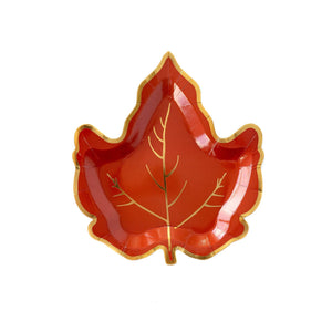 Harvest/Thanksgiving Maple Leaf Shaped 7" Plate 8ct