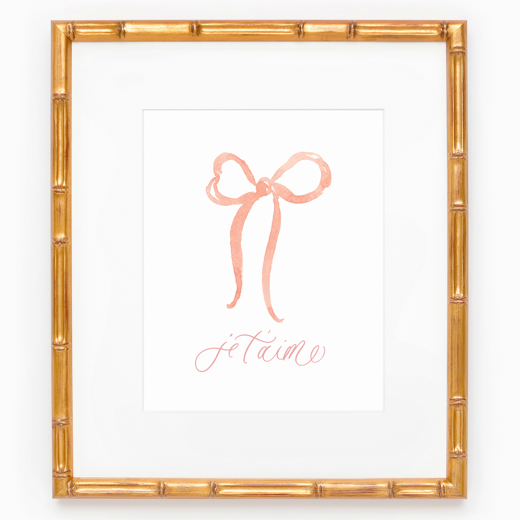 Je T'aime Watercolor Art Print
