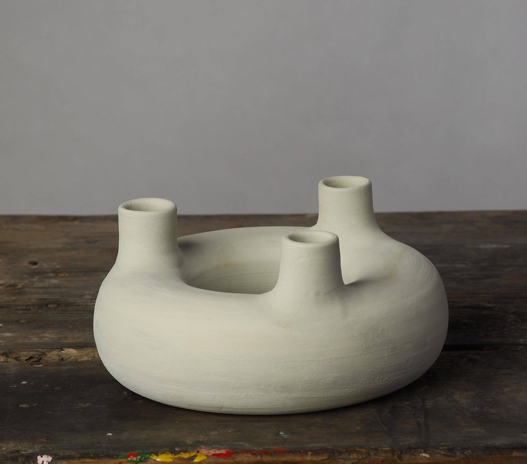 Clay Candlestick Holder 