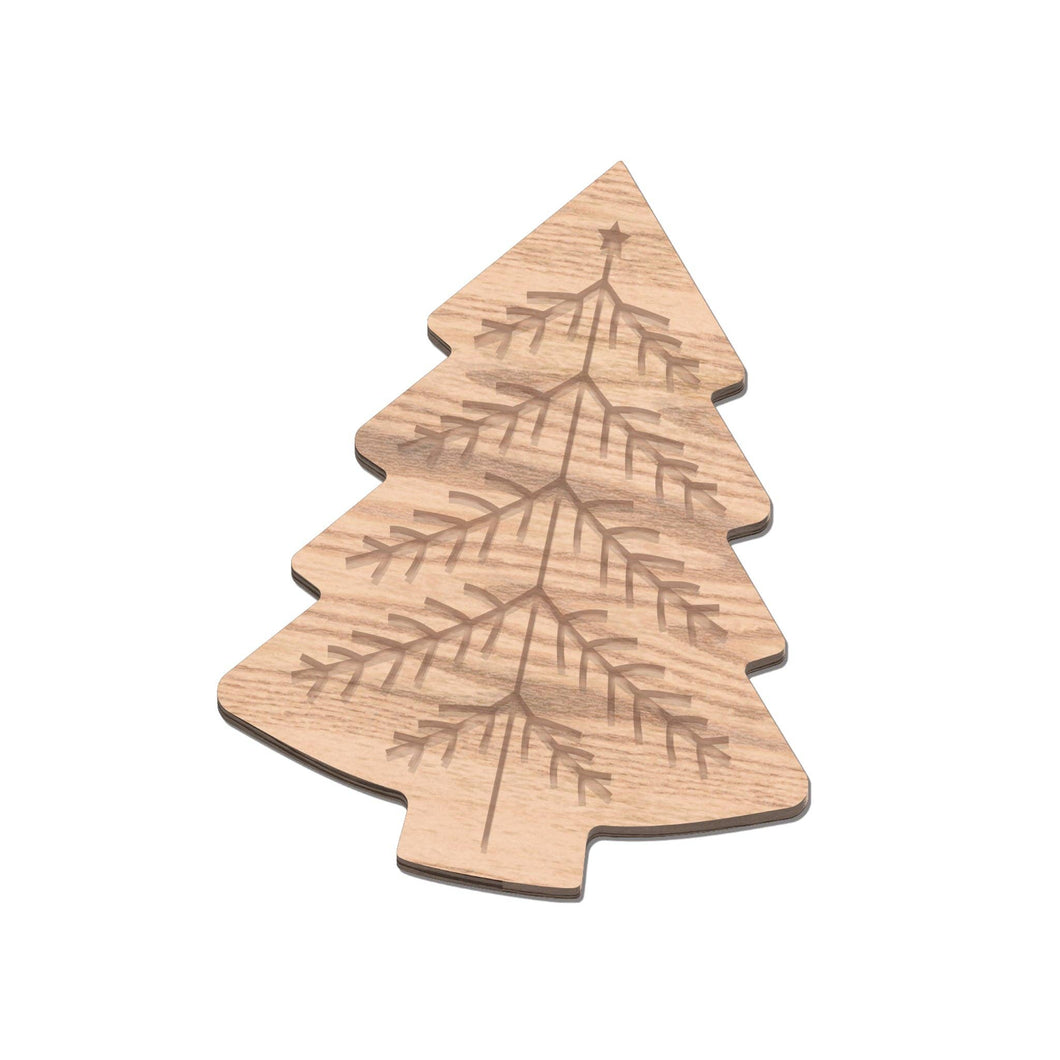 Christmas Memories Christmas Tree Shaped Bamboo Cutting Board