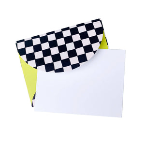 Checkers Patterned Envelope Note Set