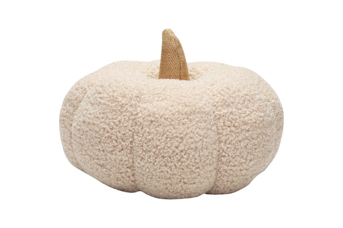 Plush Decorative Pumpkin, Cream Sherpa