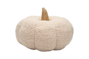 Plush Decorative Pumpkin, Cream Sherpa