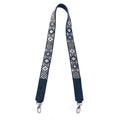 Mai Woven Bag Strap - Black & White with Black Leather