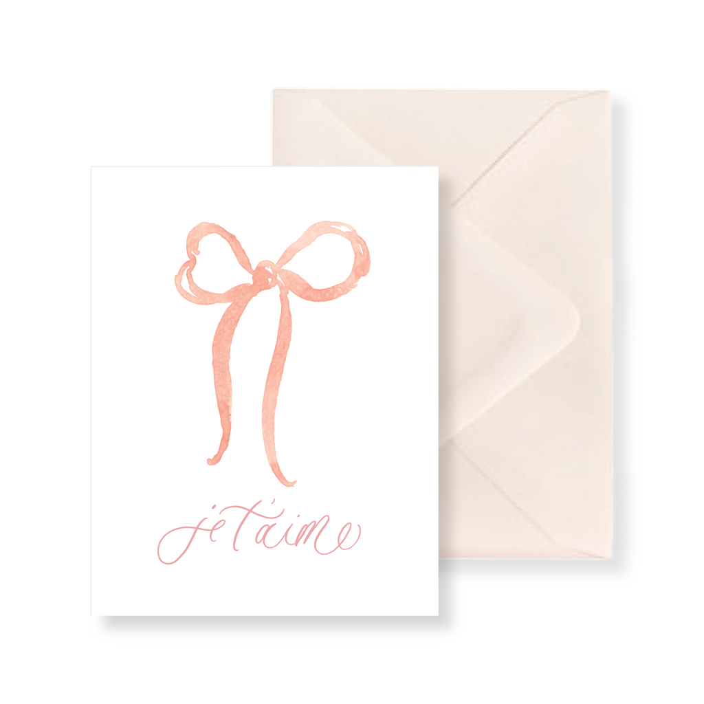 Je T'aime Watercolor Greeting Card