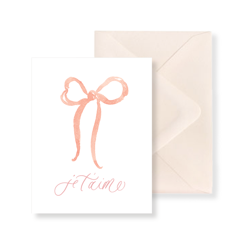 Je T'aime Watercolor Greeting Card