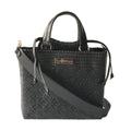 All Black Medium Woven Crossbody with Drawstring Bag