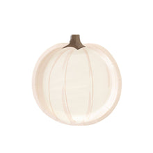 Load image into Gallery viewer, White Pumpkin Shaped Paper Plate