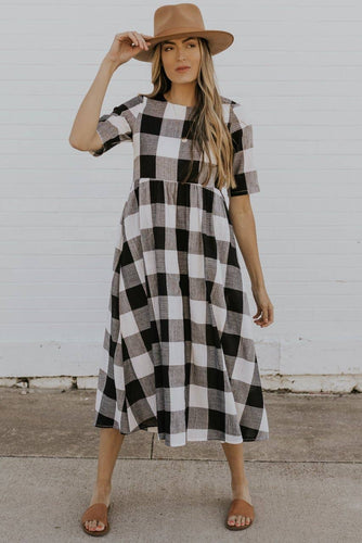 Maddie Buffalo Black Plaid Dress