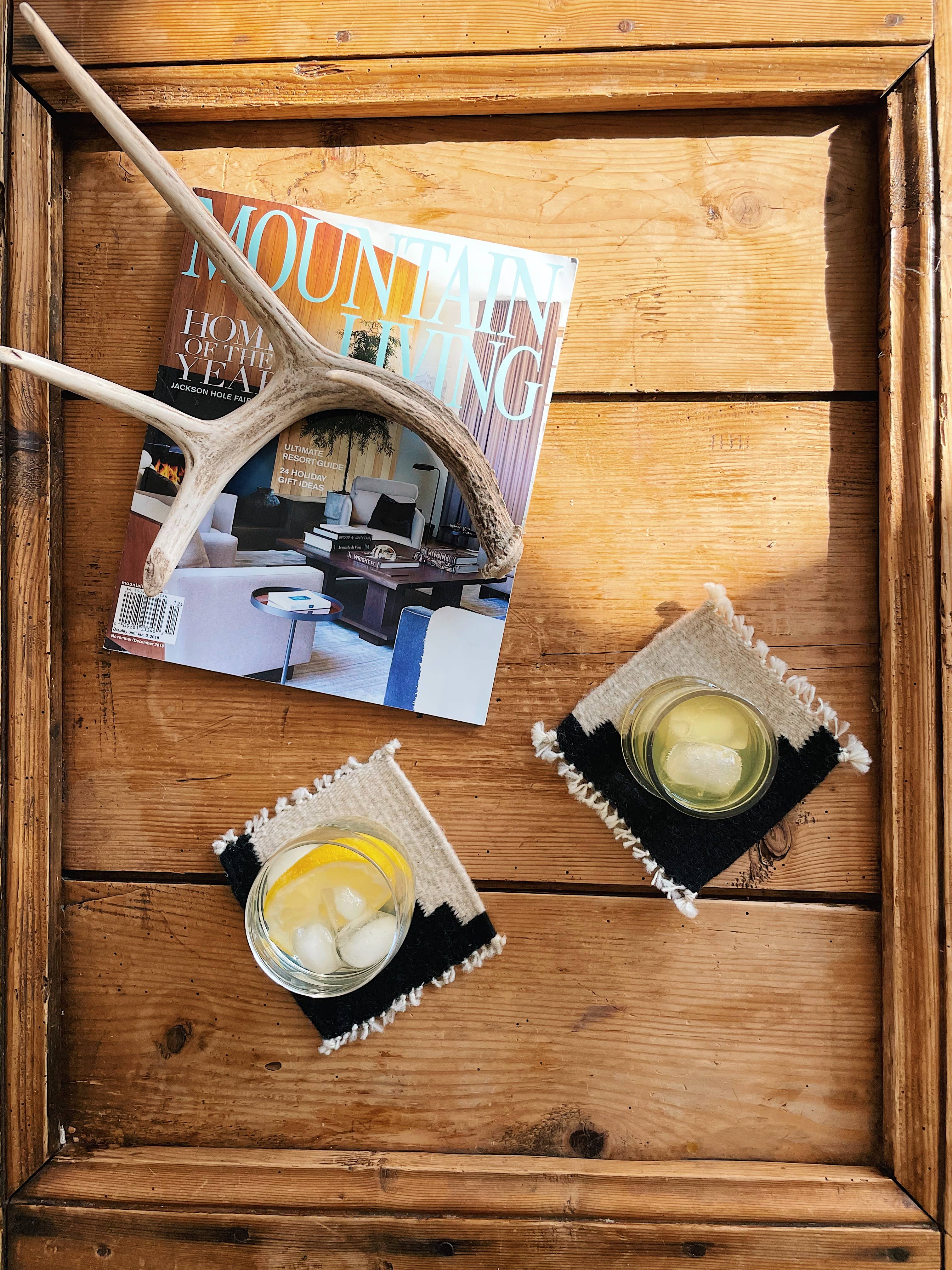 Handwoven Cascada Coasters Black