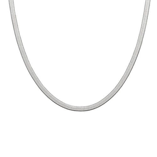 Herringbone Necklace Silver