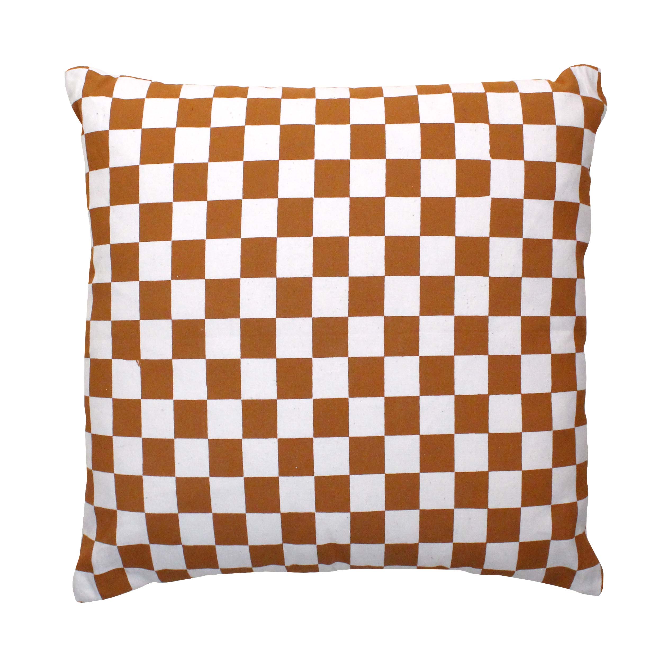 Rust Checkered Pillow