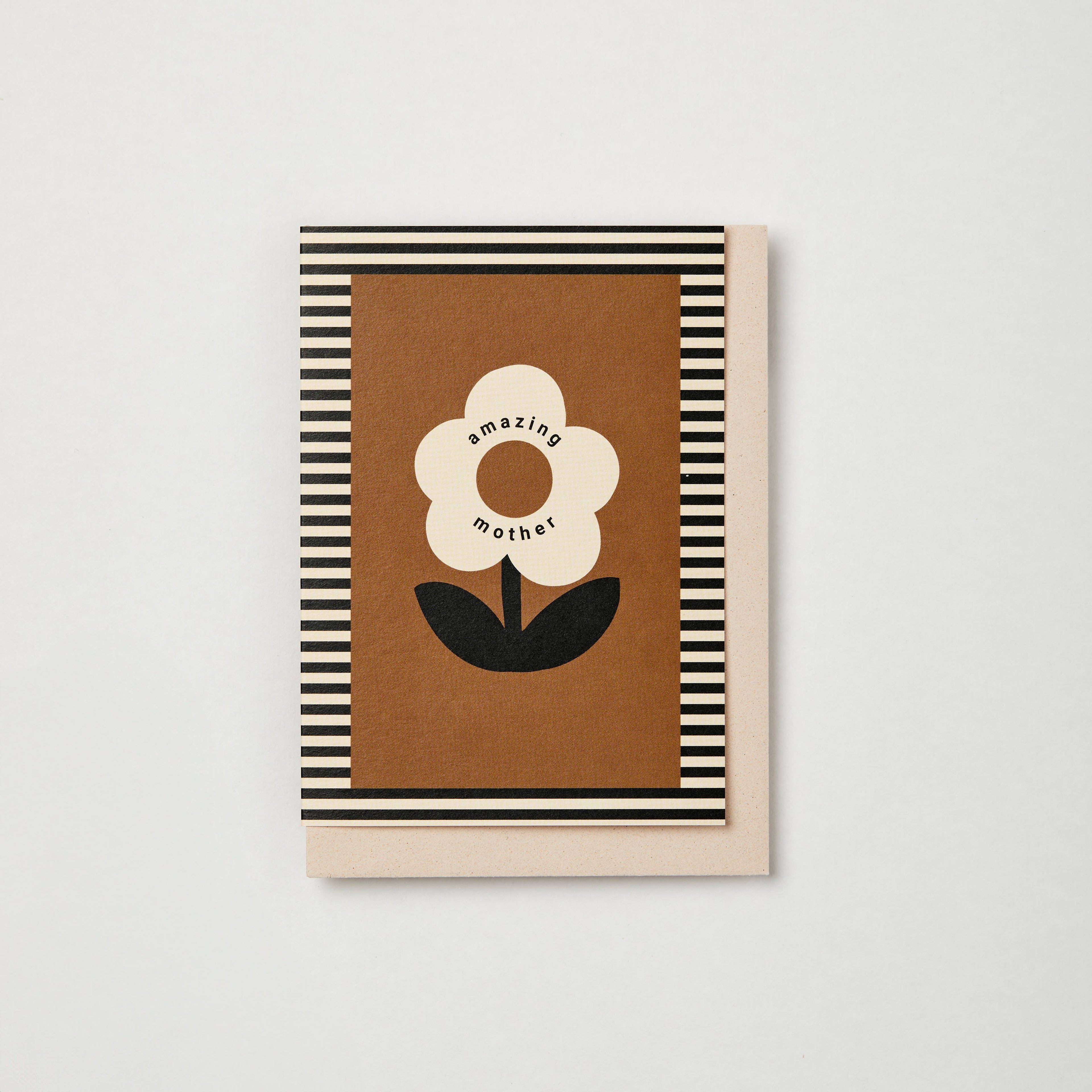 AMAZING MOTHER' FLOWER CHECKERBOARD CARD