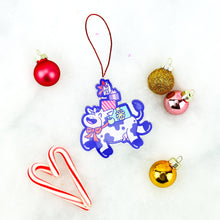 Load image into Gallery viewer, Cow Holiday Acrylic Cute Winter Ornament