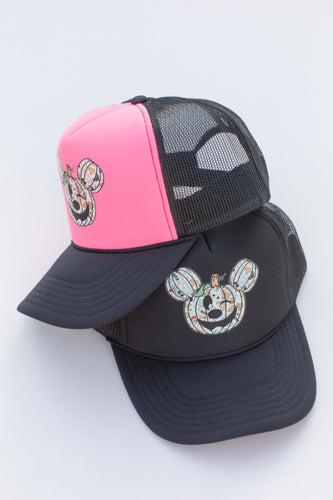 Halloween Mickey Ears Trucker Hat Cap: All Black